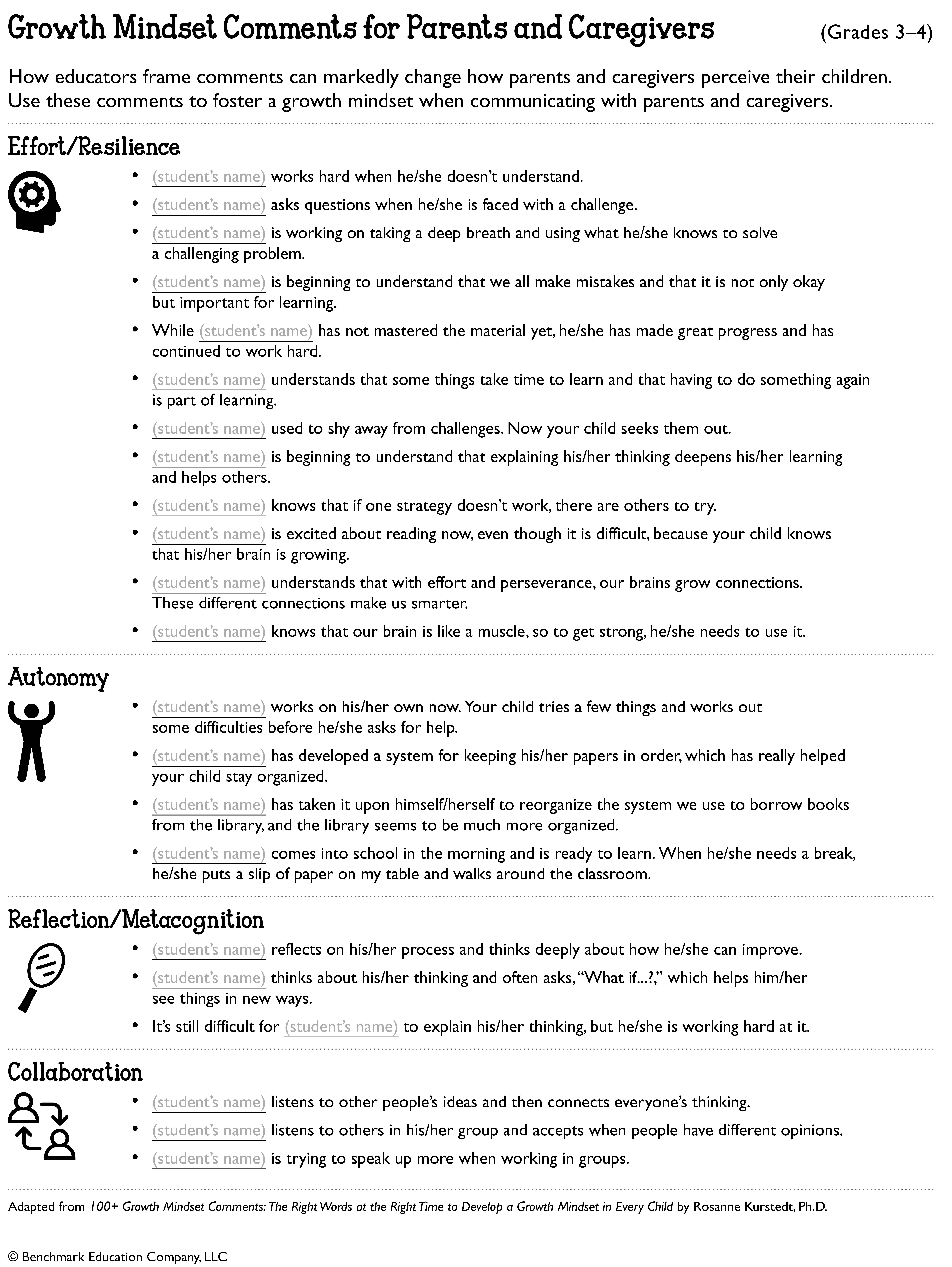 Growth Mindset Comments (3-4)